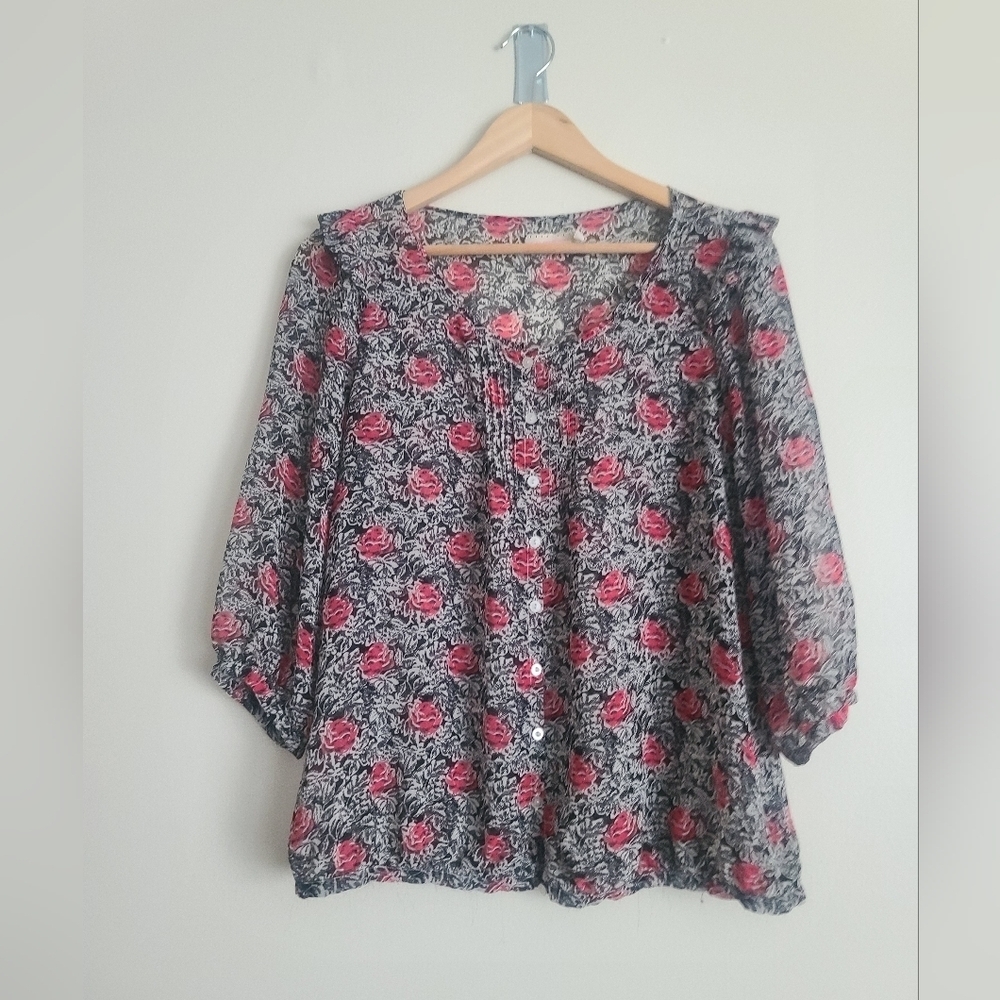 Urban Outfitters Pins and Needles Rose Blouse – Size Large
